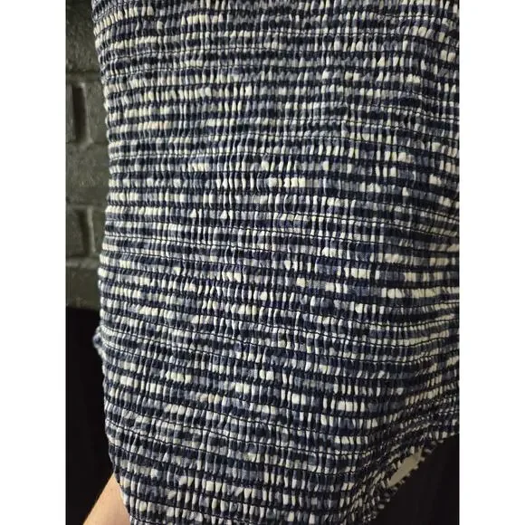 Sperry Womens Gingham Smocked Blue and white One Piece Swimsuit size Large - Picture 2 of 6